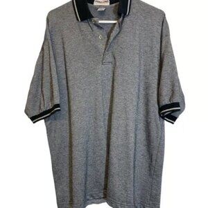Men's Print-Ons Black/Gray Polo Golf Shirt Size XL EUC #3296